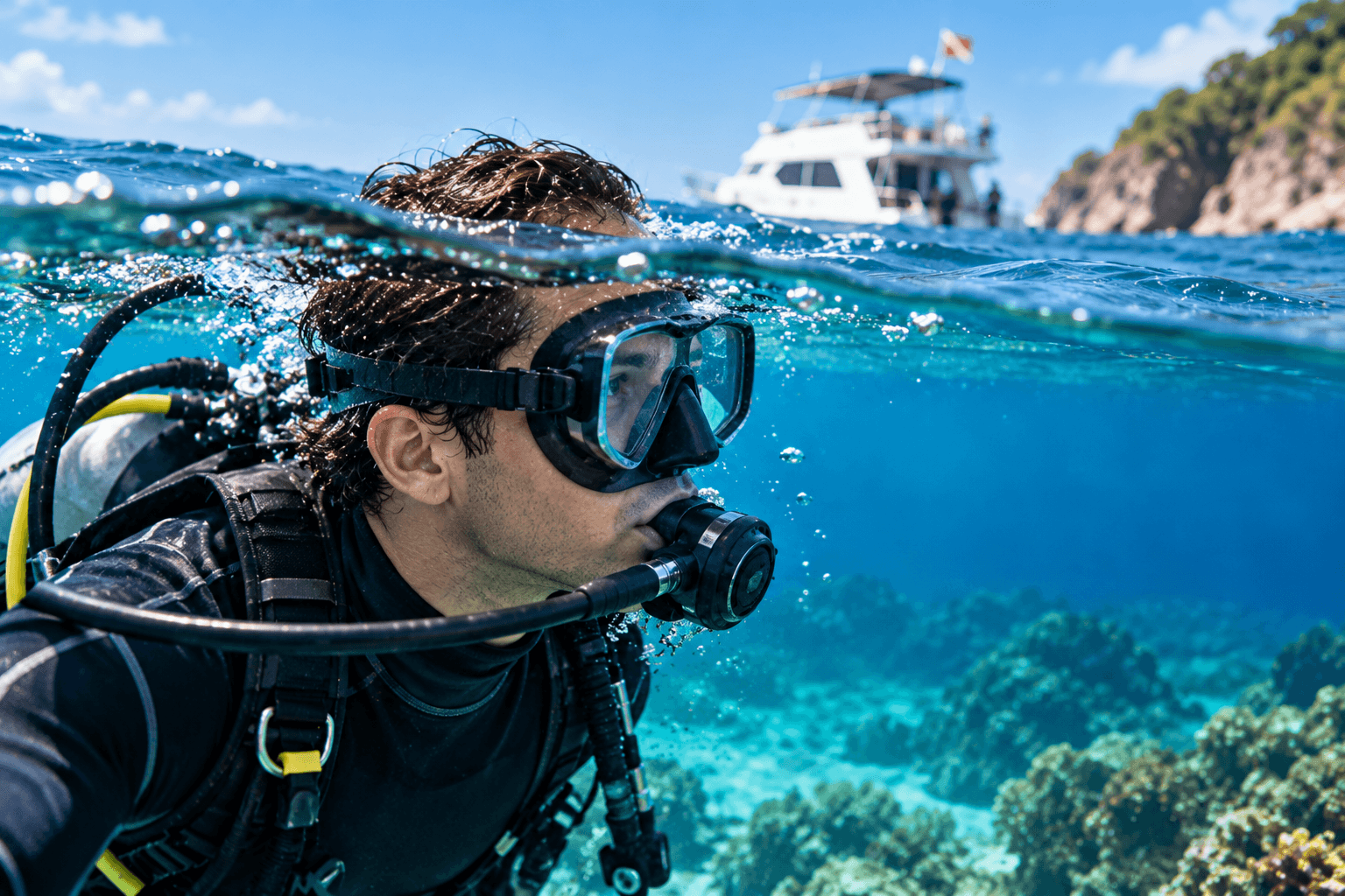 Scuba diver exploring underwater
