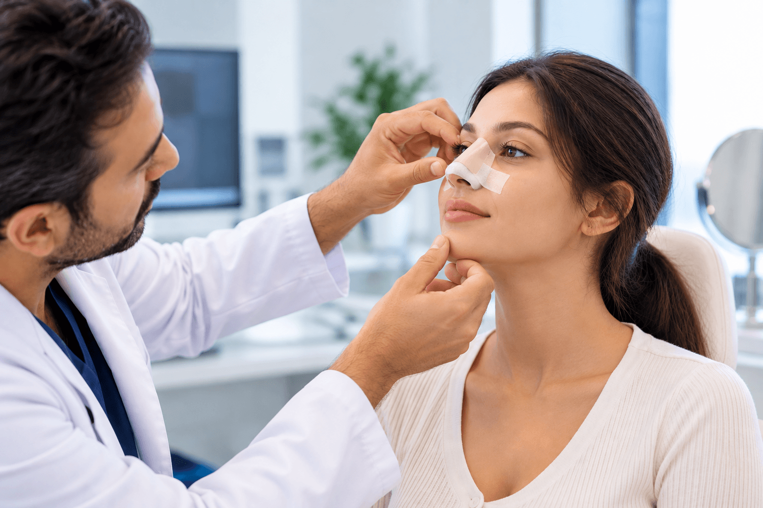 The doctor examining the patient conveys appropriate clinical care and follow-up.