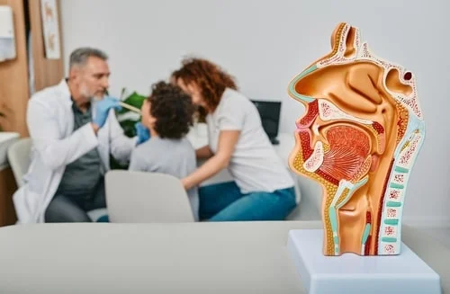Larynx - doctor checking patient