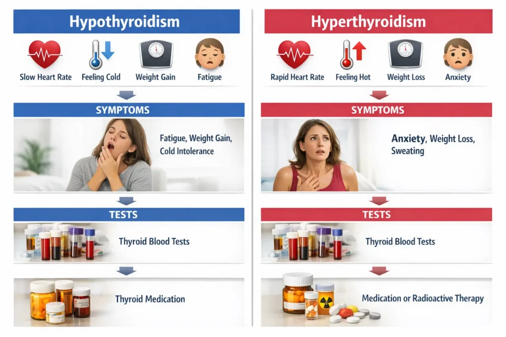 hypo vs hyper thyroidism
