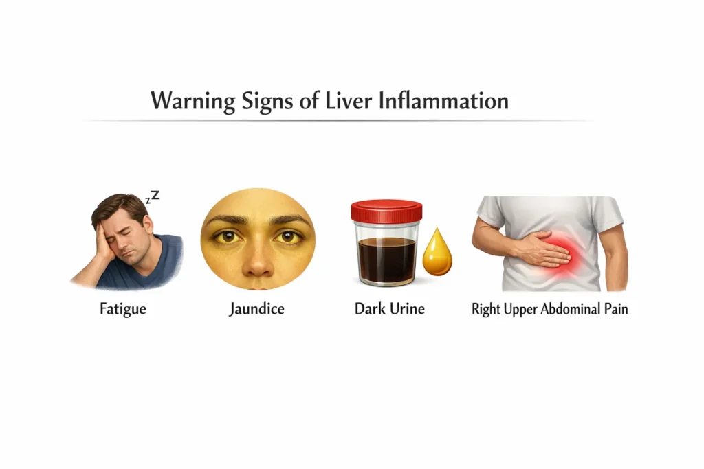 warning signs of liver inflammation